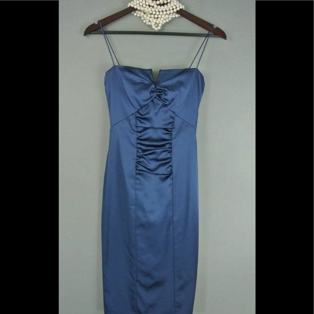 Nicole Miller Blue Satin Dress